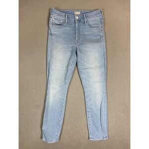 Mother Jeans Womens 26 Blue The Looker Crop Straight Stretch Mid Rise Denim